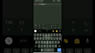 #python first program #coding 🐍 #codingonmobile