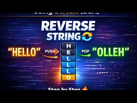 Program to reverse the string by using a stack #DSA #stack 