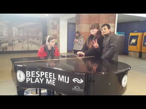 Free piano at the Amsterdam Central Station Holland Netherlands 4