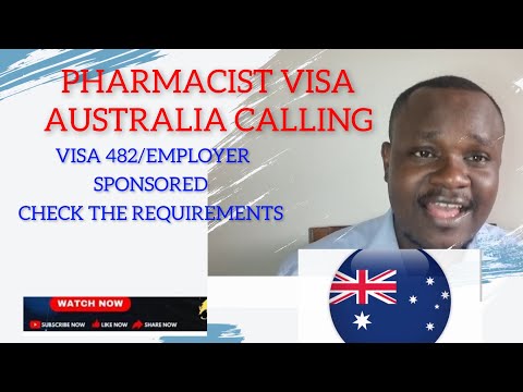 AUSTRALIA VISA 482 AVAILABLE FOR PHARMACISTS