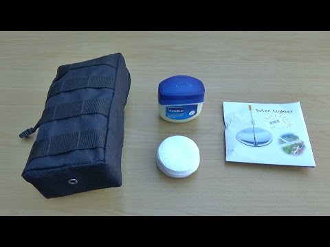 MY FIRE STARTER KIT, VASELINE AND COTTON TRICK AND TESTING SOLAR LIGHTER