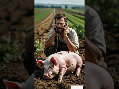 Pregnant Pig in Labor Crisis! 🚨 – Heroic Farmer & Ambulance Save the Day #humanity #animalrescue