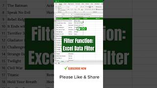 Filter Function for Excel Data Management | #excelfilter #exceltipsandtricks