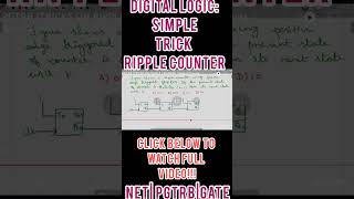 Digital Logic :Simple trick on Ripple counter #trb #computerinstructor #net #gate#digitallogic