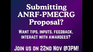 ANRF–PMECRG Proposal Writing Session. 22nd Nov 2025.