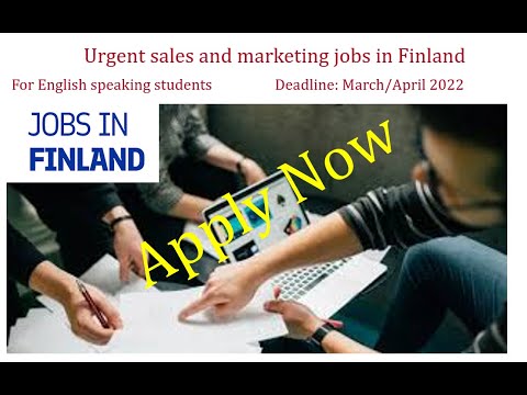 Sales and marketing jobs in Finland || Only English speaking || Jobs in March-April 2022