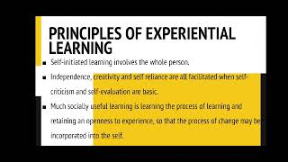 EXPERIENTIAL LEARNING THEORY - CARL ROGERS