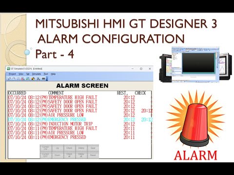 Mitsubishi HMI GT Designer 3 Alarm Display Part - 4 😃| Jack Automation