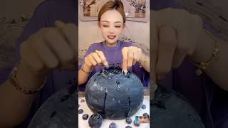 Grape lava Cake Eating ASMR🍇🍰| #shorts #asmr #cake