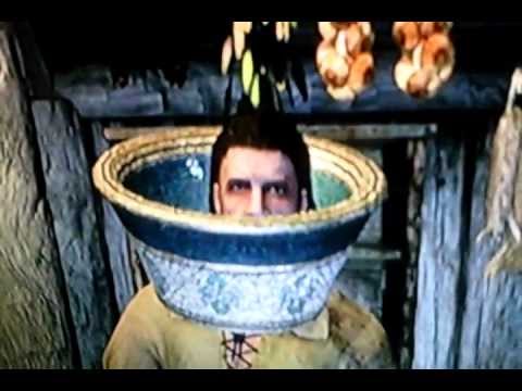 Funny Skyrim Bucket head Bug/Glitch 2