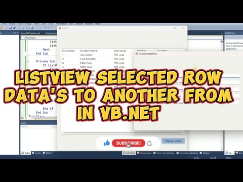 How to pass selected row data to another form using ListView in vb.net