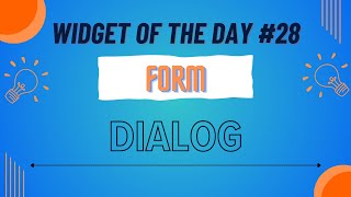 Dialog | Widget Of The Day #28 | Form - 8 | Hindi | #dart #flutter #widget #widgetoftheday
