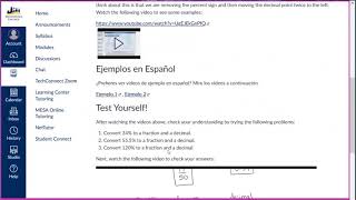 Typical Online Math Course