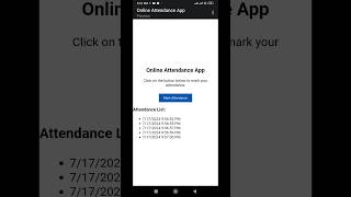 Online Attendance App #shortsfeed
