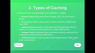 Caching Techniques / Strategies 