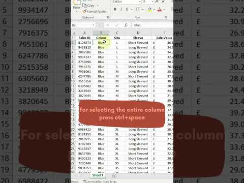 Tip: One shortcut to select entire row and column in Excel #shorts #exceltutorial #excelshorts