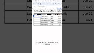 How to Set up Automatic Status update in Google sheets✨#googlesheetstips
