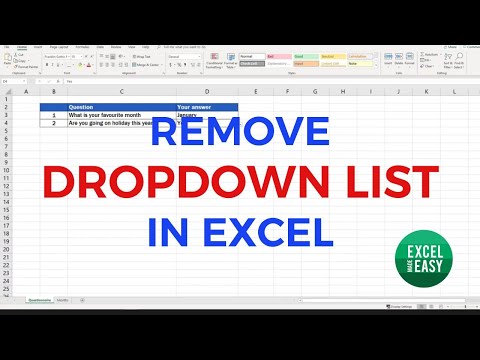 How to Remove a Dropdown List in Excel