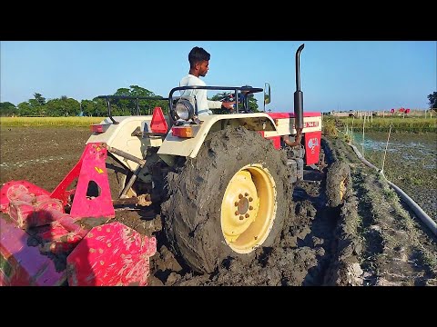 Tractor Hard Working With Mud | Swaraj 744 Fe Tractor | Tractor Videos | Tractor Q