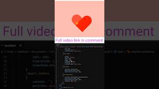 CSS Mouse Hover Heart Animation Effect - Shorts video - Web Tutorial Tamil || #html #css #web#shorts