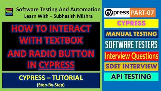 07 - Interacting with GUI Elements in Cypress | Text Box | Radio Button