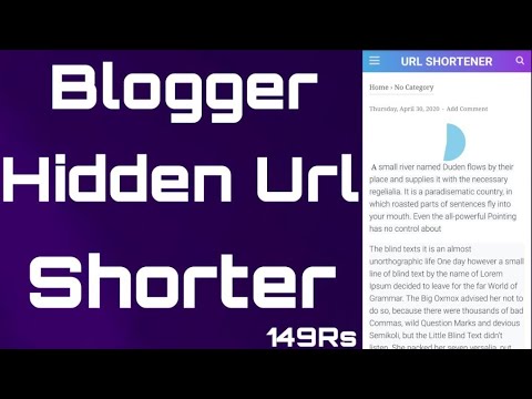 Blogger Hidden URL Shortner | Hidden URL Shortener For Blogger #WebTricks