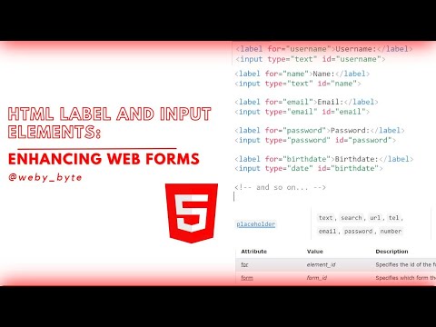 HTML Label and Input Elements: Enhancing Web Forms