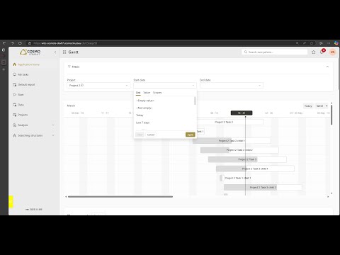 WEBCON BPS Gantt chart and the filter widget