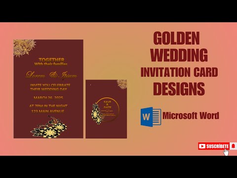 How to create Wedding Invitation Card Designs Tutorial in Microsoft Word || Card  Designs  MS Word