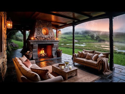 Cozy Cottage Rainy Day Ambience 🧚‍♀️ Relax on the Porch | Soothing Ambient Rain Sounds for Sleep