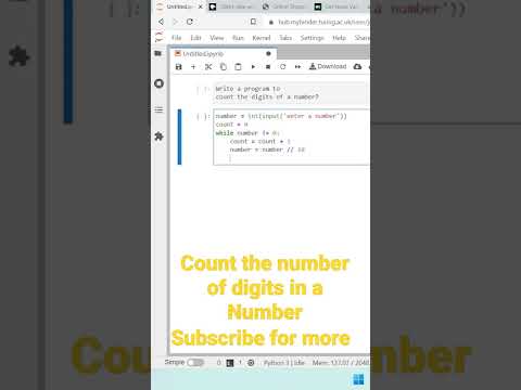 Count the digits of a number in PYTHON #python #LearnCS #datastructures