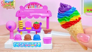 Amazing Rainbow Ice Cream By Sweet Baking💌How To Make PlayDoh Rainbow Ice Cream Cake Decorating Idea