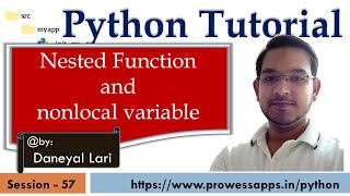 #57 Python Tutorial for Beginners | Nested function and nonlocal variables