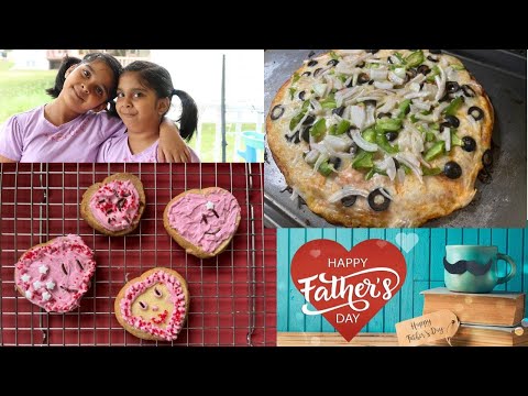 Fathers Day Celebration 2023 | Pizza | Sugar Cookies with Butter cream Icing Curious Twins |