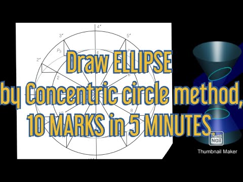 Engineering graphics for Btech.Construction of ellipse by concentric circle method, freehand tricks