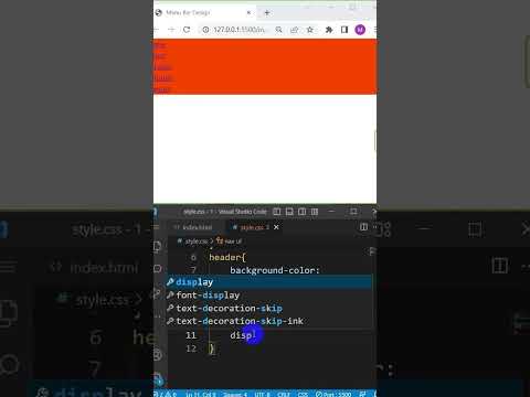 Simple Menu Bar using #html5 #css3 #shorts