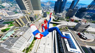 GTA 5 Spiderman Falling of Highest Buildings & Stunts-  (Euphoria Ragdolls)