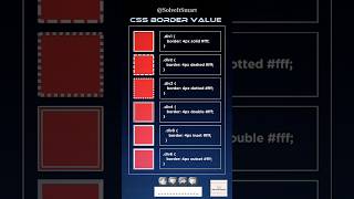 🔥 CSS Border Value || Types of Borders Value || Decorative Box/Frame Borders || Solve It Smart