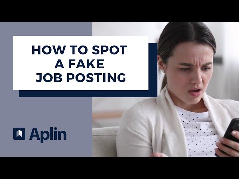 How to Spot a Fake Job Posting | Career Tips | Aplin
