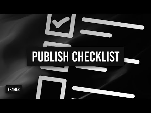 Framer Publish Checklist: The essential guide to launching your Framer site