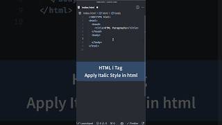 Text Formatting Tags in HTML, i tag for Italic Style | HTML CSS Tutorial for Beginners #html