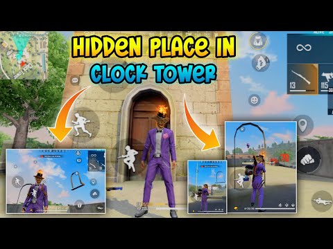 HIDDEN DOOR IN CLOCK TOWER  IN FREE FIRE | FREE FIRE HIDDEN PLACES  NEVER SEEN IN YOUTUBE 🤔🤔🤔