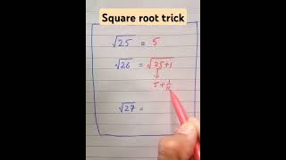 square root hack #mathhack #hardworkworksnewhack