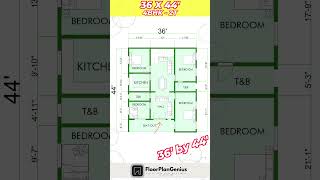 Four bedroom house plan instyle homes Low budget building design simple home design floor plan