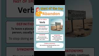 Vocabulary of the day #englishlearningplatform #shortsfeeds #trendingshorts#viralvideos#abandoned