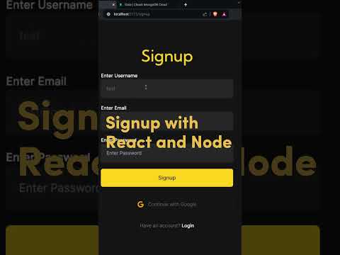Fully Functional Signup Page with Node.js and MongoDB Integration! | Himali Coder #shorts