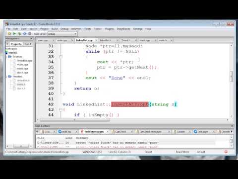 making a stack from a linked list