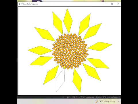 Draw sunflower with python #codewithpython