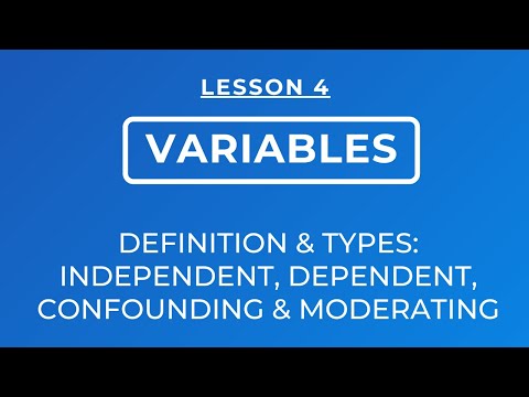 LESSON 4 -  TYPES OF VARIABLES: INDEPENDENT, DEPENDENT, CONFOUNDING & MODERATING VARIABLES