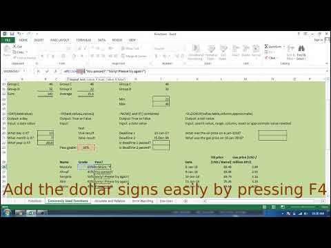 Excel - Introduction to Formulas and Functions